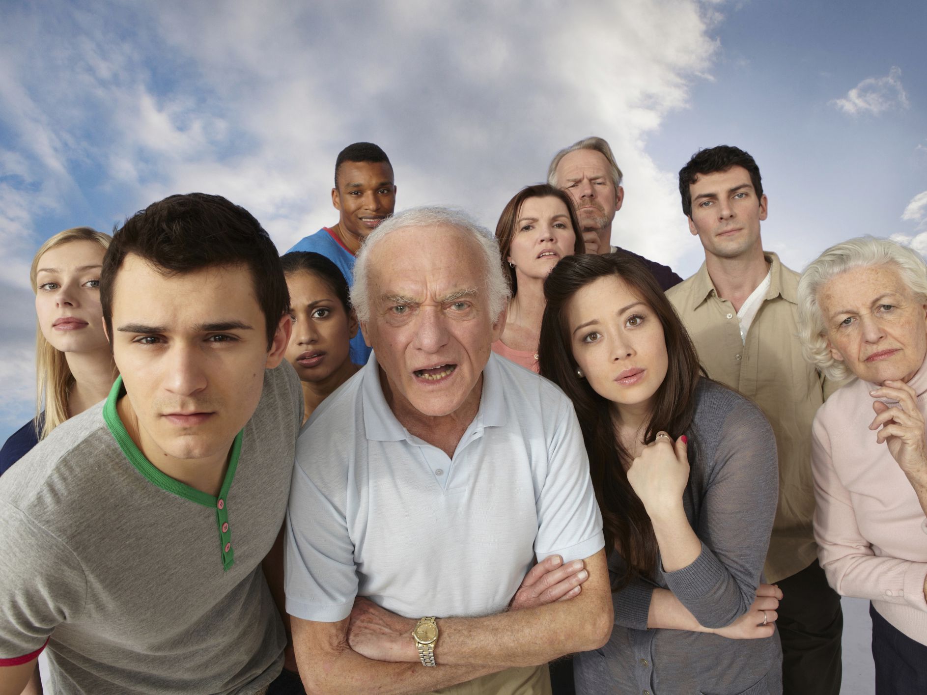 group of people staring at printing of your gun