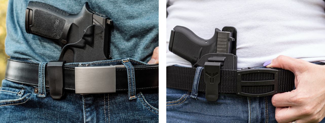 Leather belt and Nylon Belt carrying holster