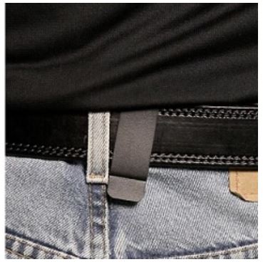 Steel Clip on holster on a belt