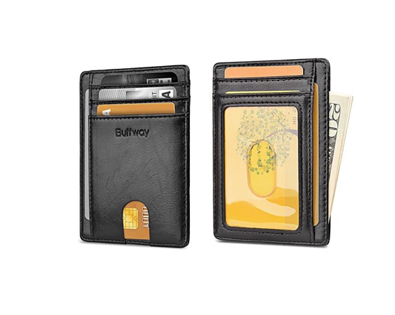 buffway front pocket rfid minimalist wallet