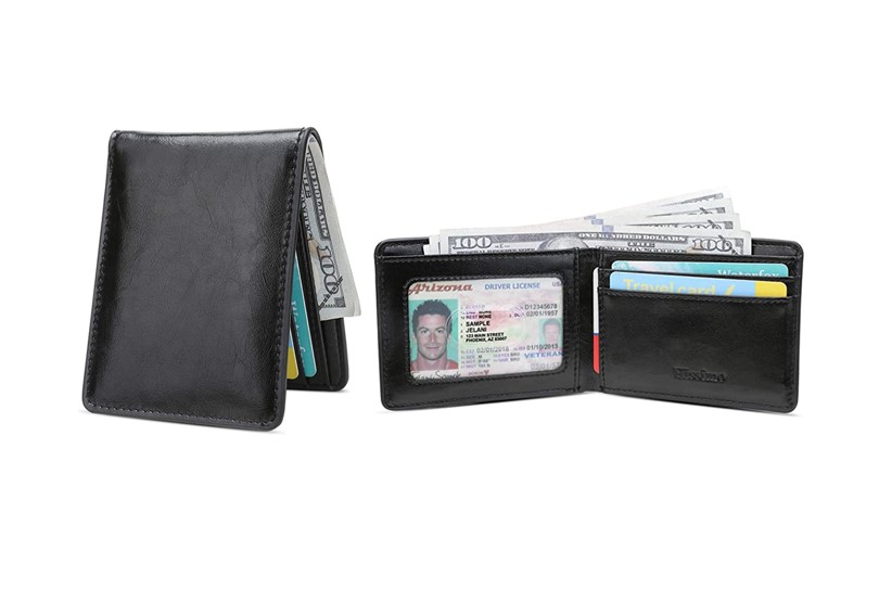 hissimo mens slim front pocket wallet