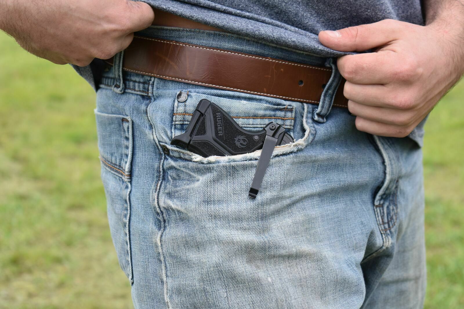 Gun Clip attached to a pocket