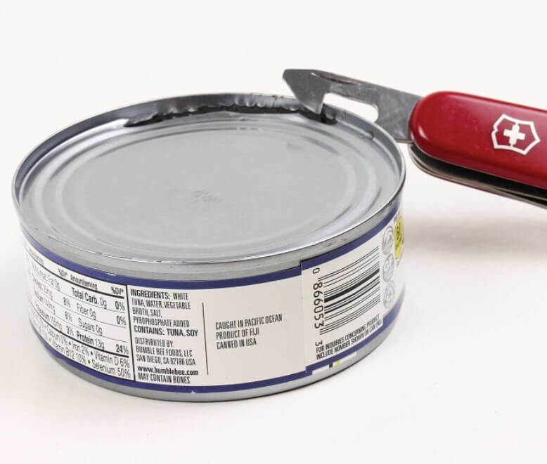 Opening cans with a pocket knife