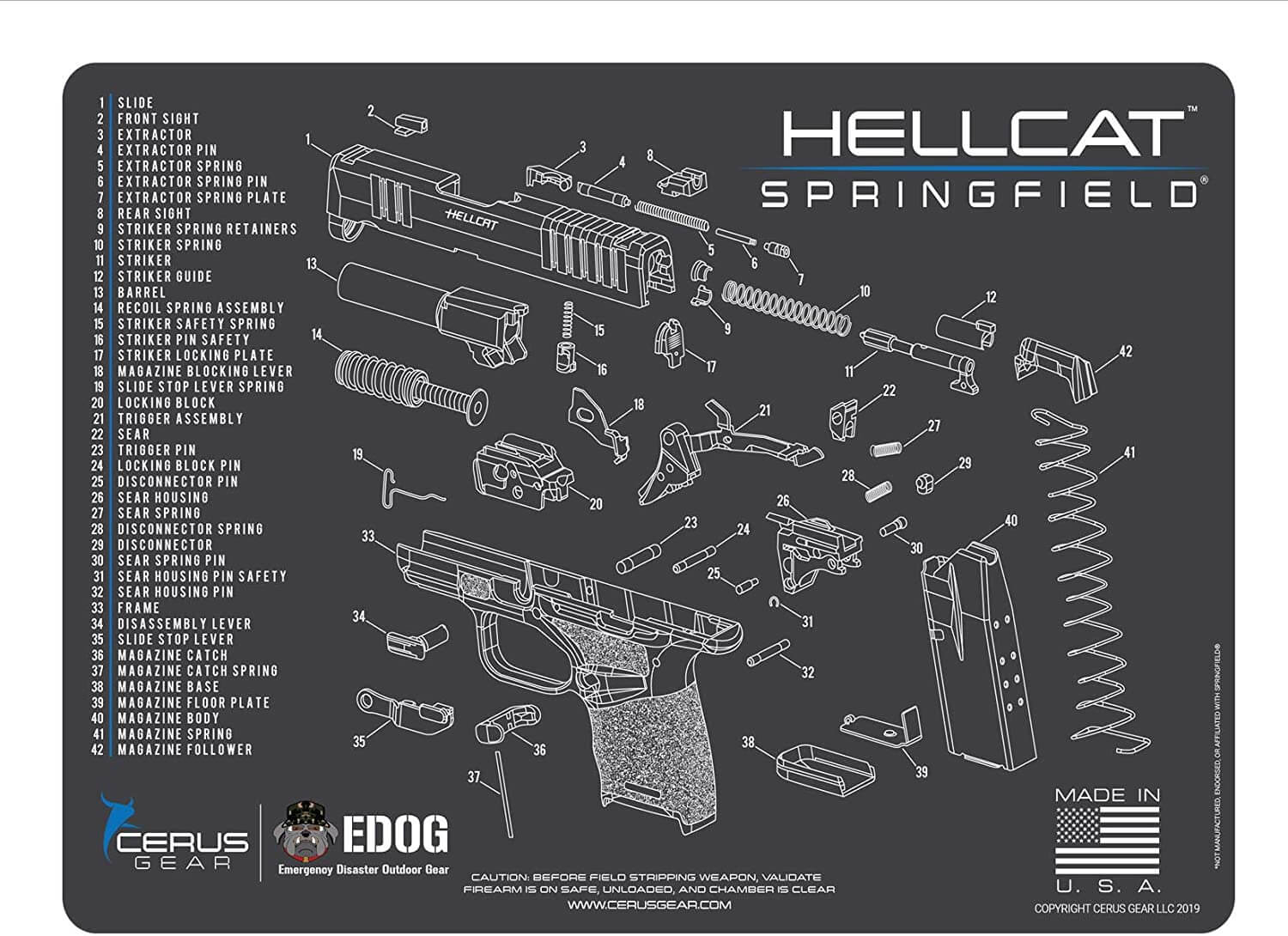 EDOG Springfield Armory Hellcat Cerus Gear Schematic