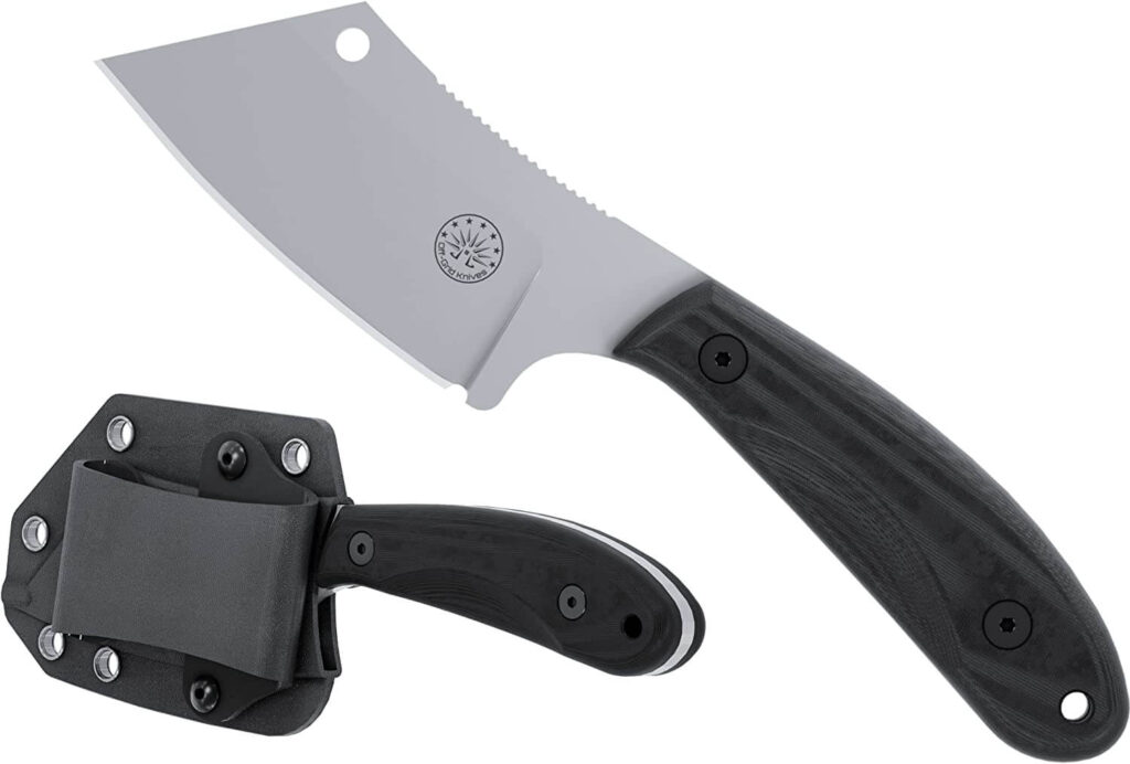 Off grid mini cleaver fixed blade knife